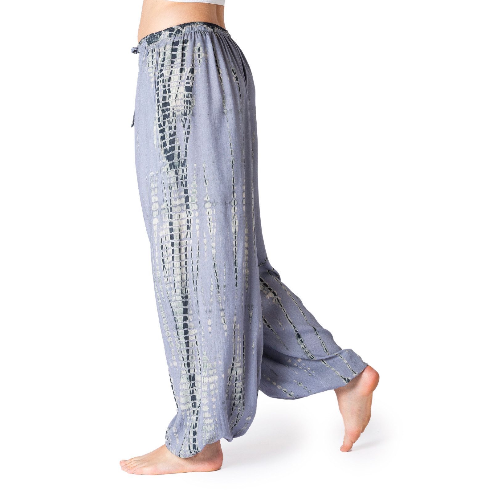 PANASIAM Haremshose Tie-Dye Haremshose Sommerhose aus 100% Viskose Schlupfhose mit Taschen Freizeithose Unisex Lounge-Hose lockere Strandhose Pumphose Jogger