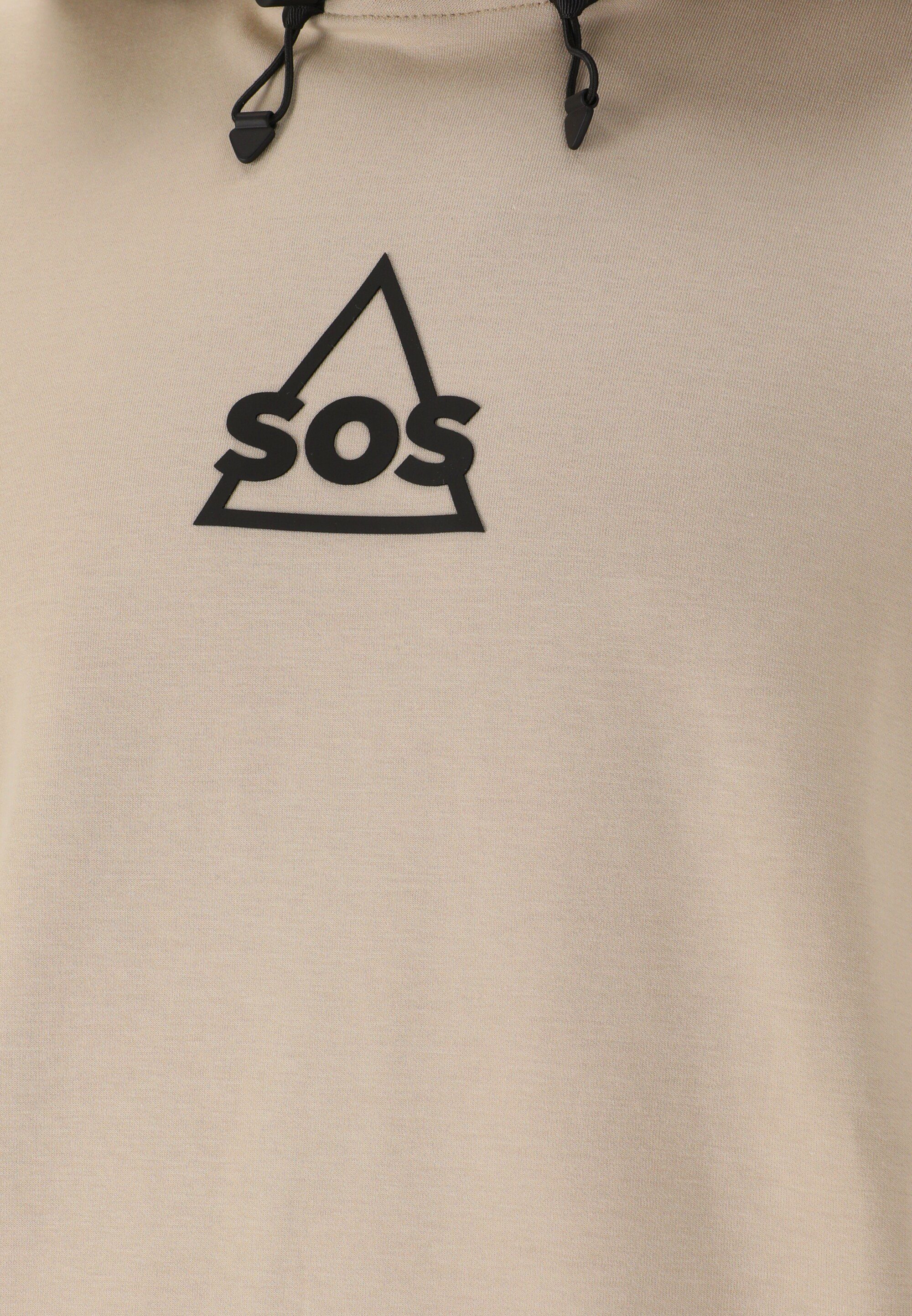 SOS Kapuzensweatshirt Vail mit hellbeige Brust-Print coolem