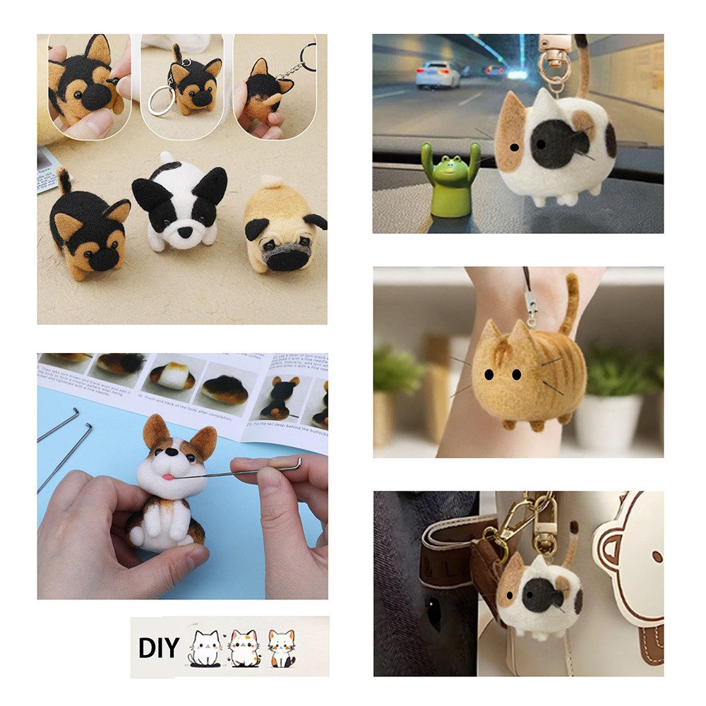 CLTYQ Filznadeln Filzwolle Starter-Set – 12-teiliges Set für Katzen,DIY Sta günstig online kaufen