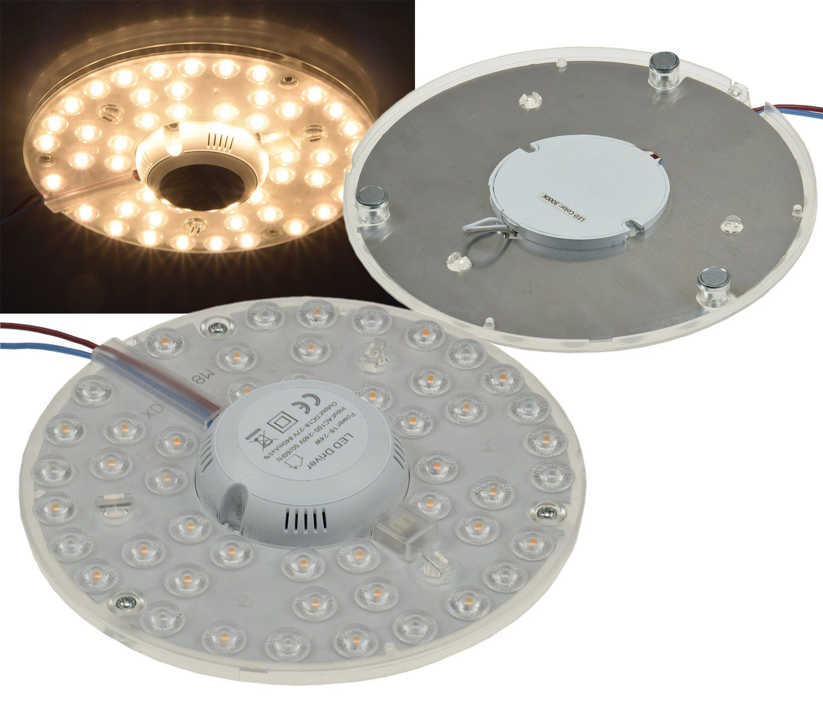 Modul Deckenleuchten für Magnethalter mit ChiliTec 24W Ring Deckenleuchten LED