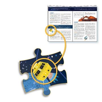 DJECO Spiel, DJ07413 Wimmelpuzzle - Der Weltraum + Booklet, 200 Teile