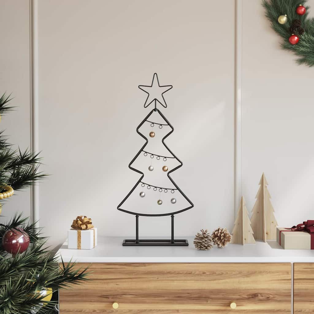 vidaXL Künstlicher Weihnachtsbaum Metall Weihnachtsbaum Schwarz 60 cm Stahl