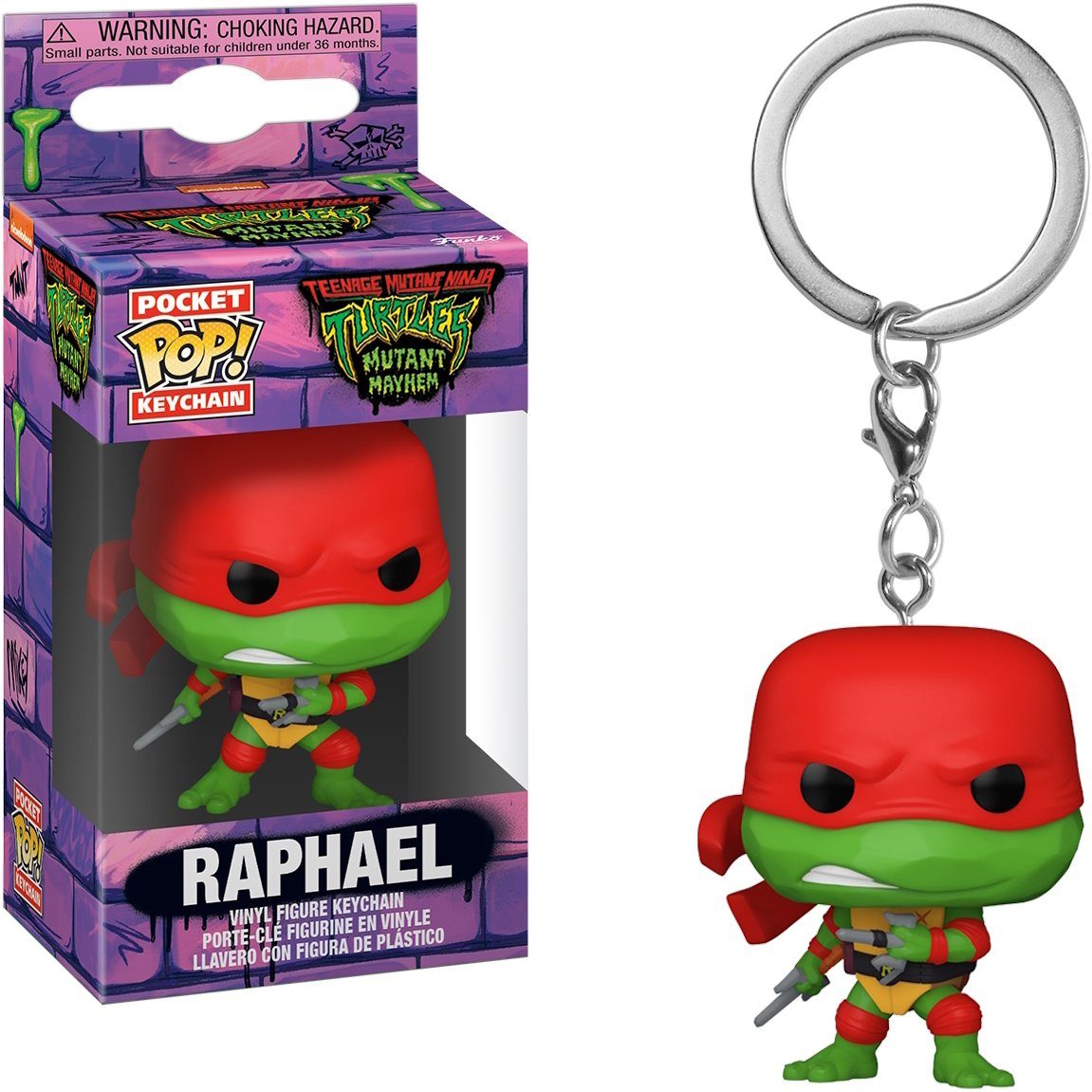 Turtles Ninja Schlüsselanhänger Pocket Teenage Funko POP! Mutant Raphael