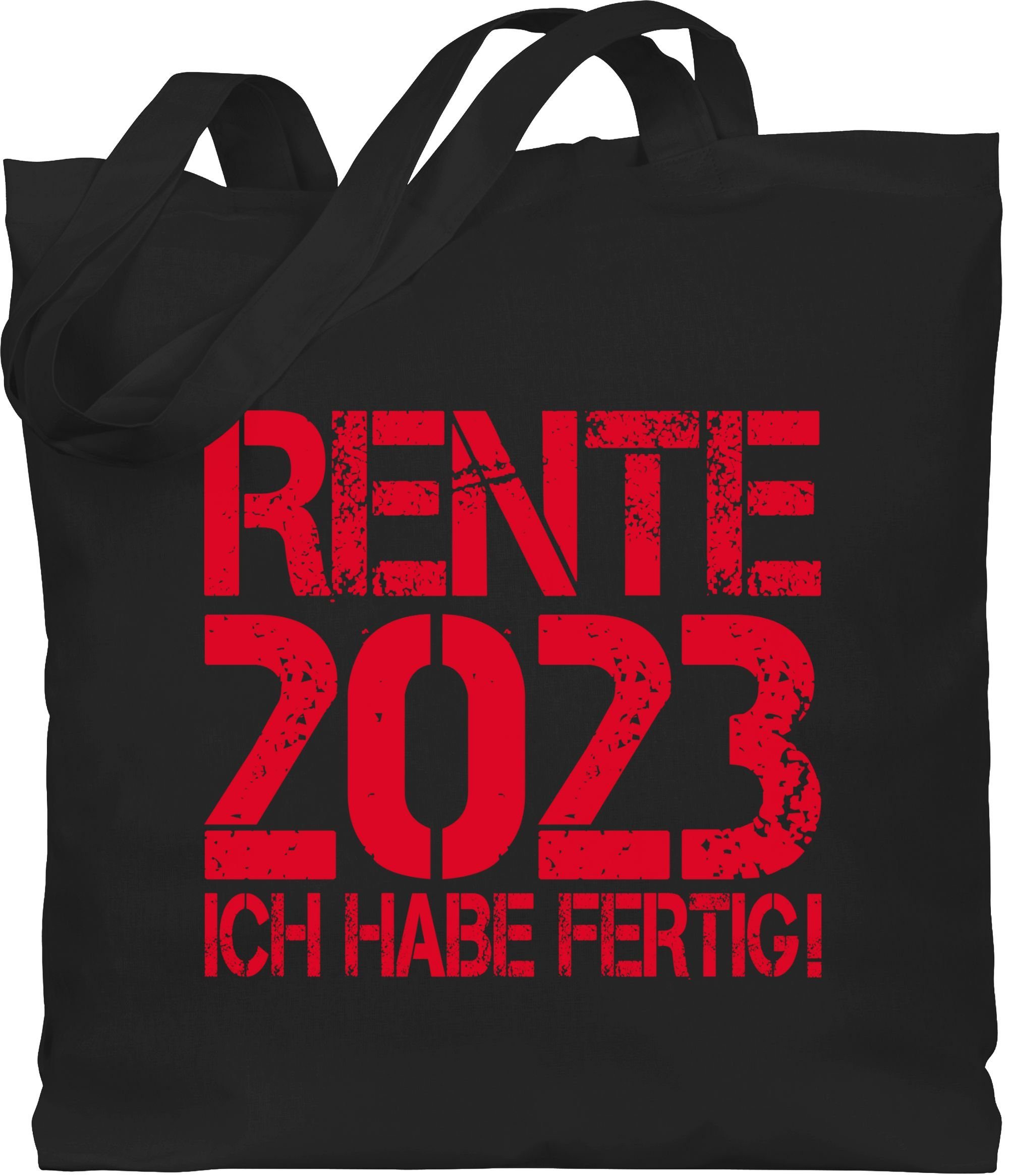 Shirtracer Umhängetasche Rente 2023 - Ich habe fertig!, Rentner Geschenk 2 Schwarz | Canvas-Taschen