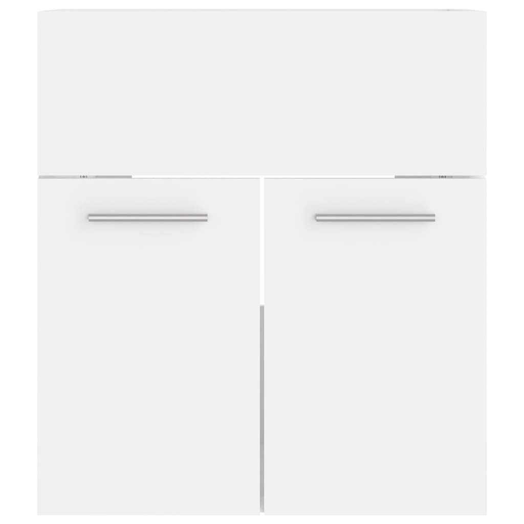 Badezimmerspiegelschrank vidaXL Waschbeckenunterschrank (1-St) Holzwerkstoff Einbaubecken Weiß mit