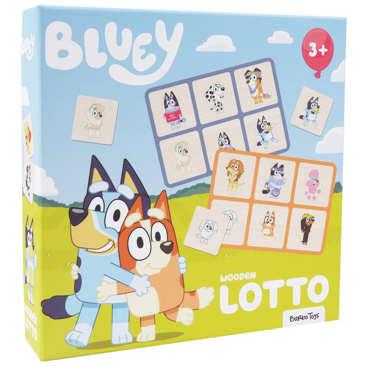 Bluey Lernspielzeug Bluey Holz Lotto Unisex Kinder, Memo Spiel, Gedächtnisspiel, Lernspiel, Konzentrationsspiel, Legespiel