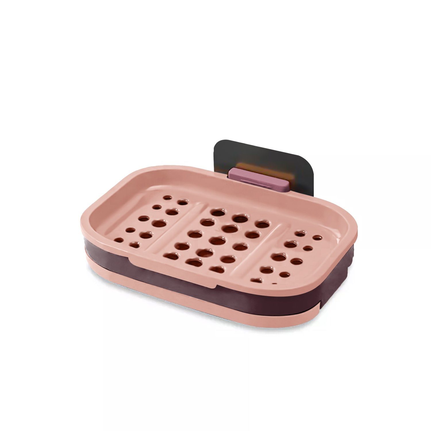 Intirilife Seifenschale, Breite: 13 cm, Seifenschale 13 x 9 x 2 cm in Pink, 1-St., Seifenhalterung für die Wand Seifenschale zum kleben ohne bohren