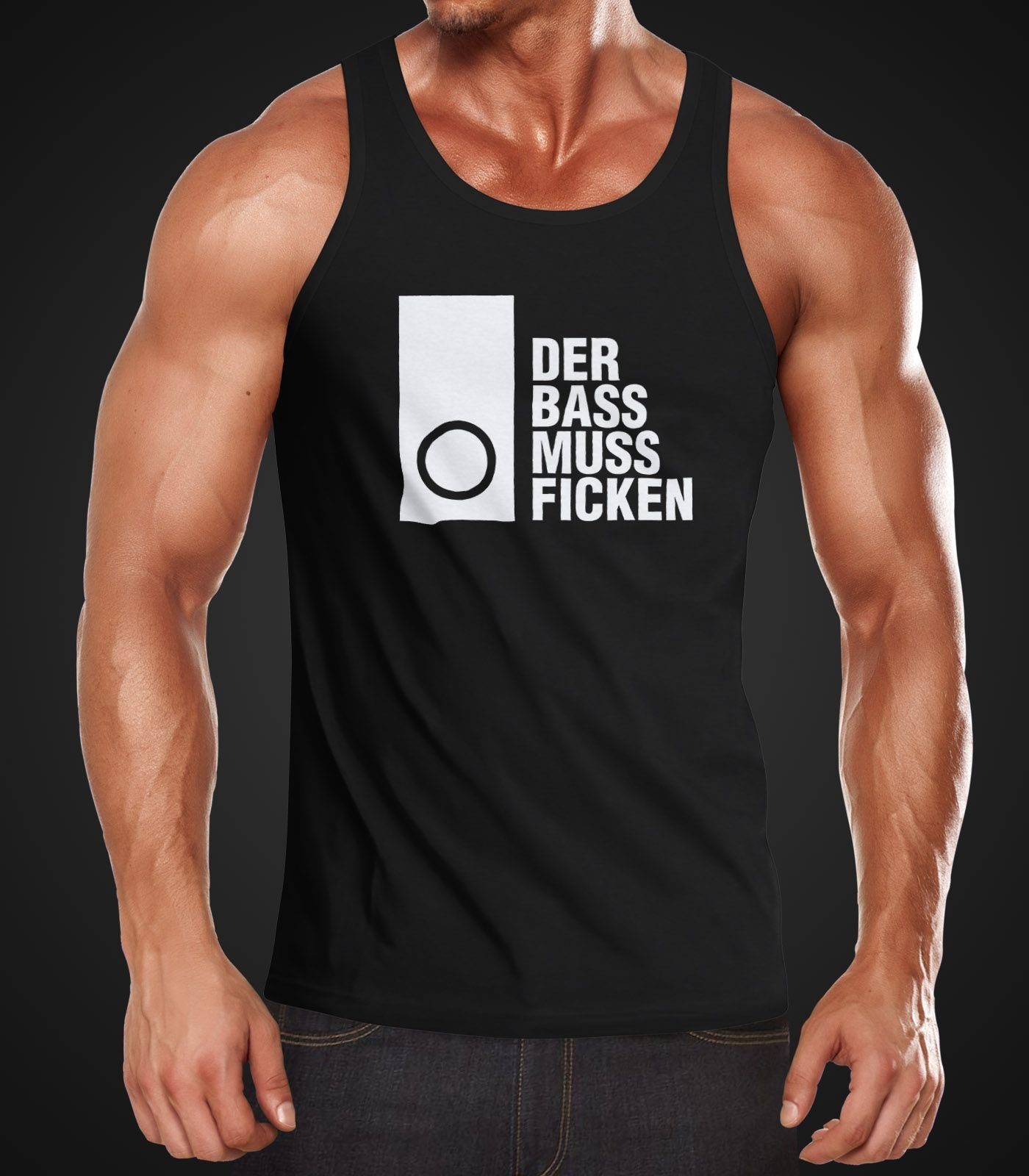 MoonWorks Tanktop Herren Tanktop Techno Spruch Der Bass muss Ficken Party F günstig online kaufen
