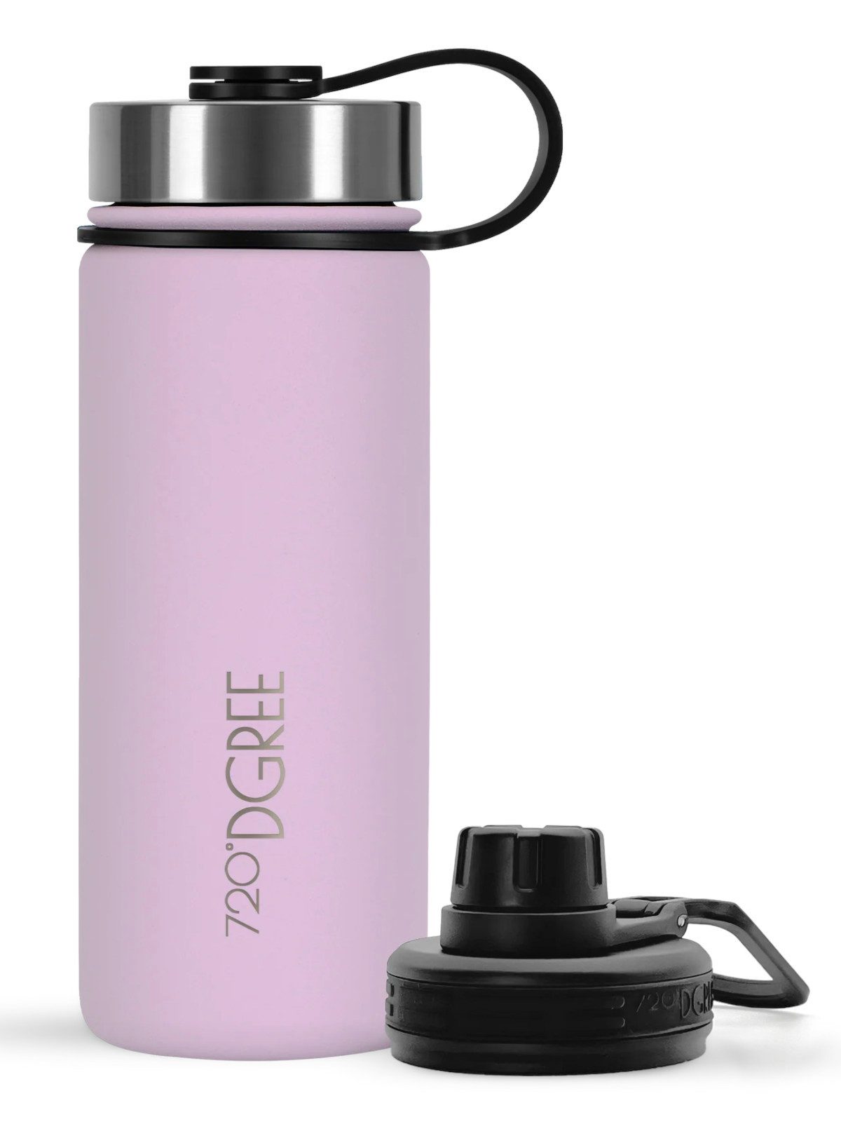 720°DGREE Trinkflasche Isolier Trinkflasche noLimit Edelstahl mit Sportdeckel flieder 0,5l