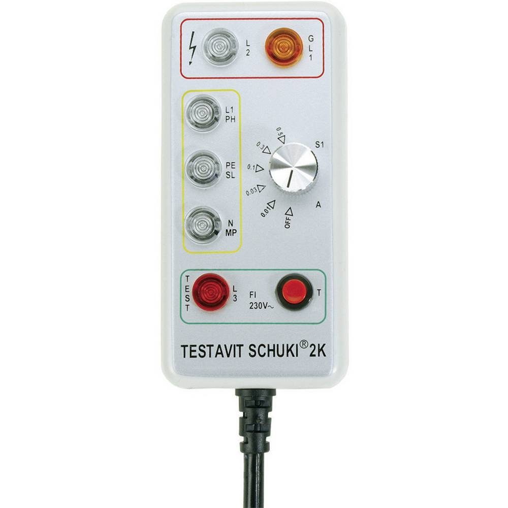 Testboy Spannungsprüfer Steckdosentester Testavit Schuki® 2K, Werksstandard (ohne Zertifikat)