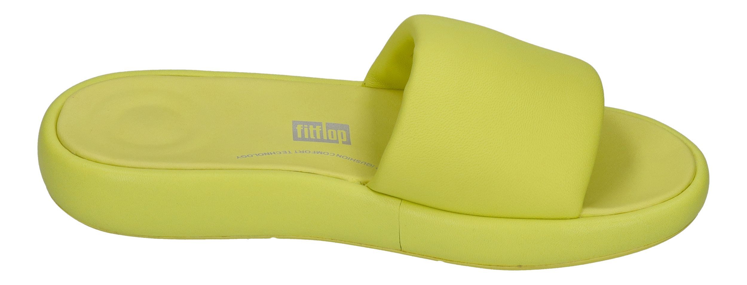 Fitflop iQUSHION D-LUXE PADDED LEATHER SLIDES Zehentrenner Sunny Lime