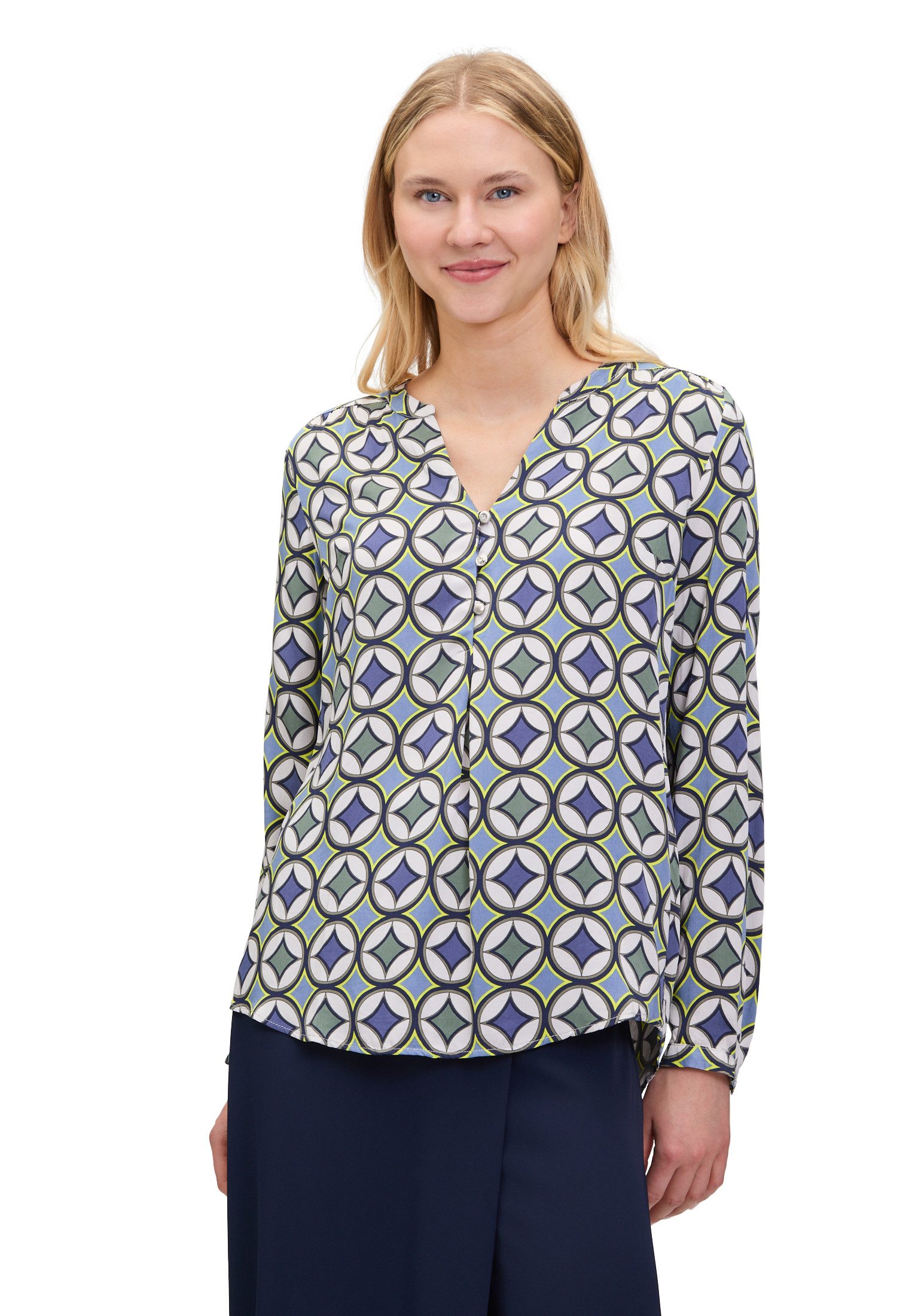 Cartoon Schlupfbluse Cartoon Damen Casual-Bluse mit günstig online kaufen