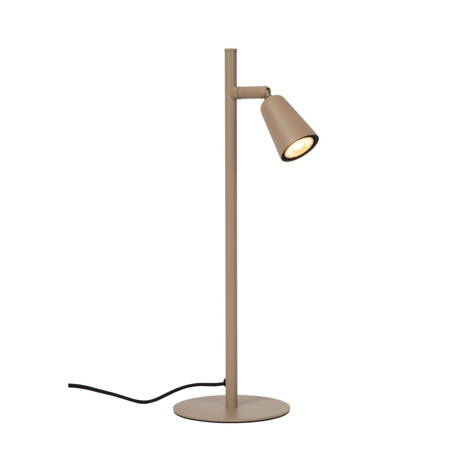 Licht-Erlebnisse Tischleuchte TOGU, ohne Leuchtmittel, Metall GU10 verstellbar 46 cm Taupe Modern