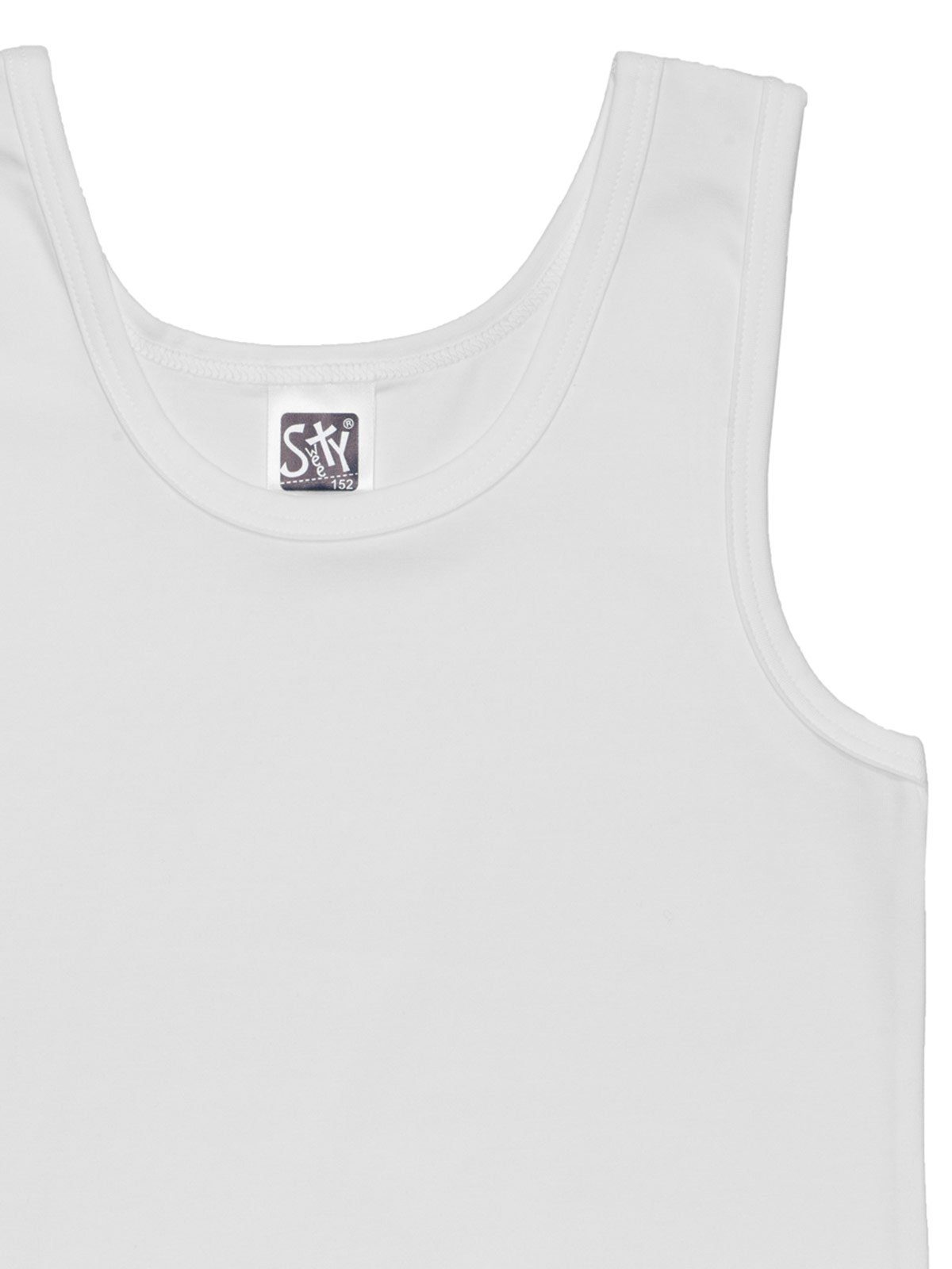 6-St) Markenqualität (Spar-Set, Jersey for Unterhemd Knaben Sparpack Sweety hohe weiss Single 6er Sportshirt Kids