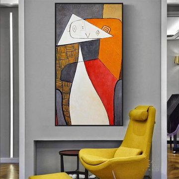 TPFLiving Kunstdruck (OHNE RAHMEN) Poster - Leinwand - Wandbild, Picasso - Abstrakte Formen (Motiv in verschiedenen Größen), Farben: Leinwand bunt - Größe: 20x30cm