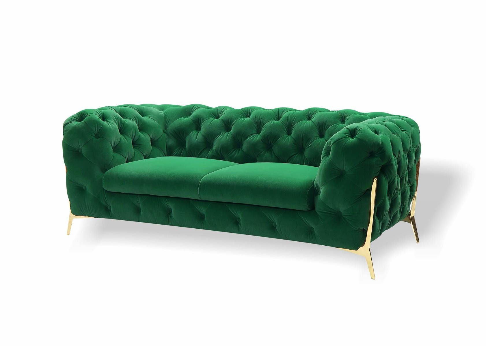 JVmoebel 2-Sitzer Sofa 2 Sitzer Klassische Chesterfield Sofas Couchen Polster, Made in Europa Grün