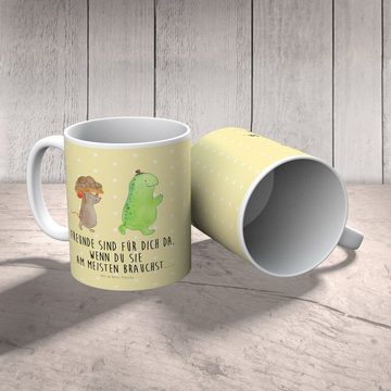 Mr. & Mrs. Panda Kinderbecher Schildkröte Maus - Gelb Pastell - Geschenk, Kinder Tasse, Kunststoff, Kunststoff, Mikrowellenbeständig