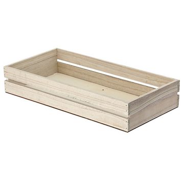 CEPEWA Holzkiste Holzkiste 3er Set rechteckig 3 Größen grau MDF