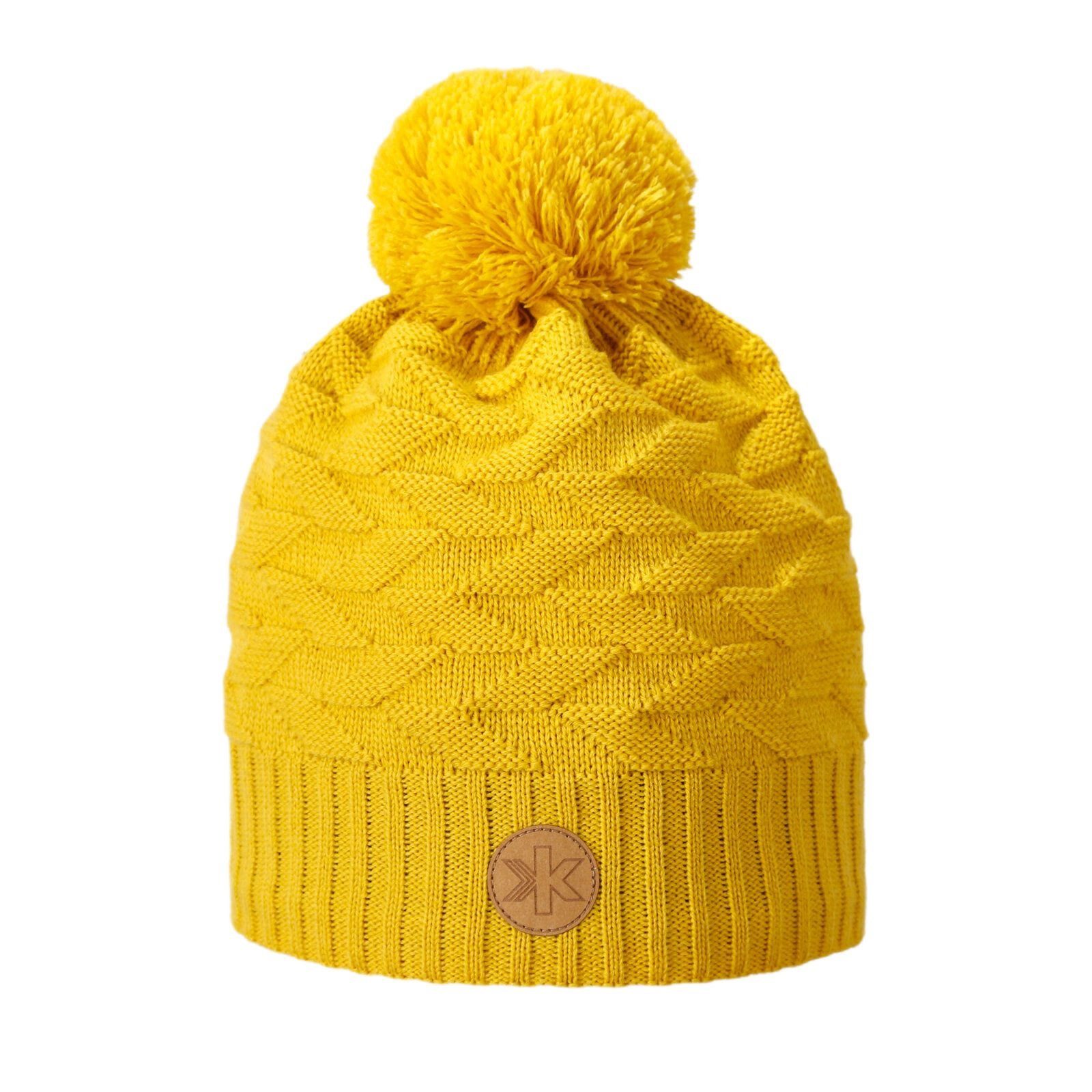 kama Strickmütze (Bommel) AW71 Merino Kamakadze (winddicht) - gelb - 1 Stück