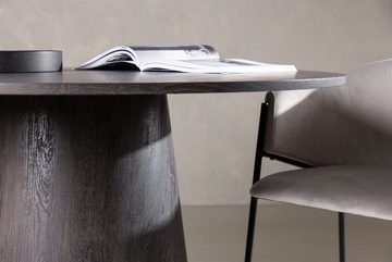 BOURGH Säulen-Esstisch LANZO runder Esstisch - Esszimmertisch ⌀120x75cm - Tisch in Mokka
