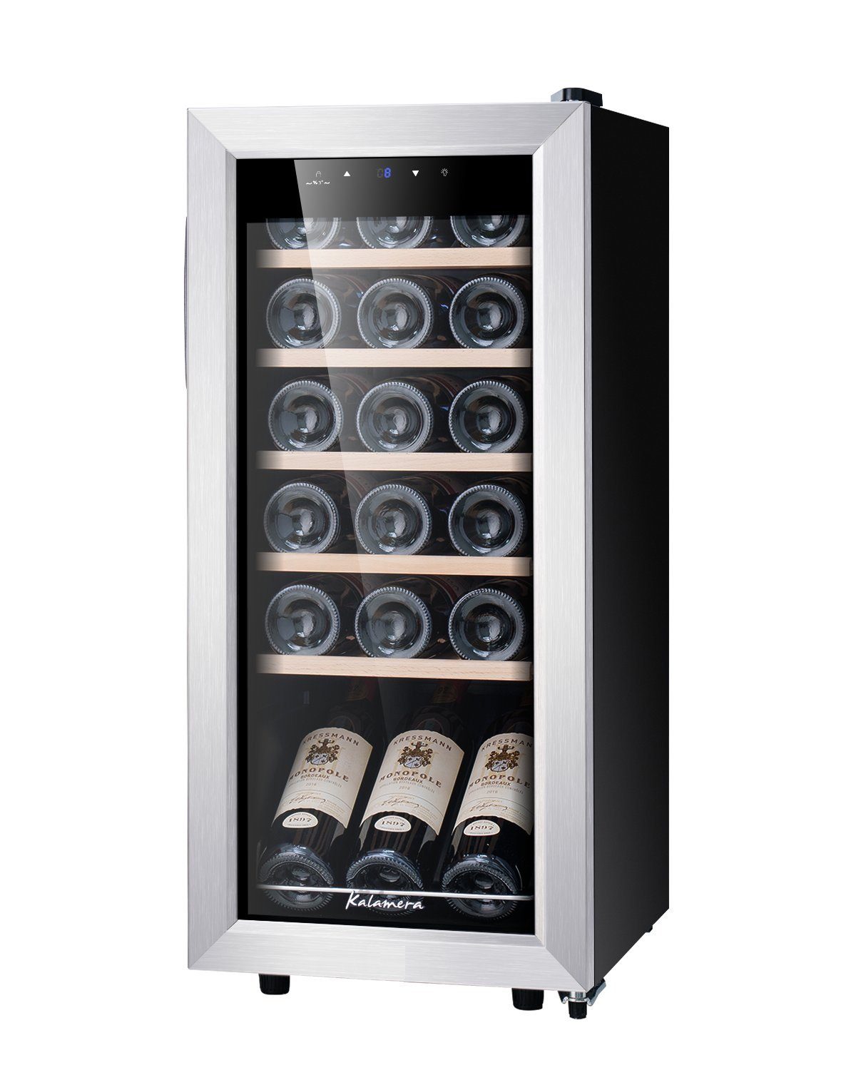 8. Bild von kalamera Weinkühlschrank KRC-51FCSS, für 18 Standardflaschen á 0,75l,5-18°C