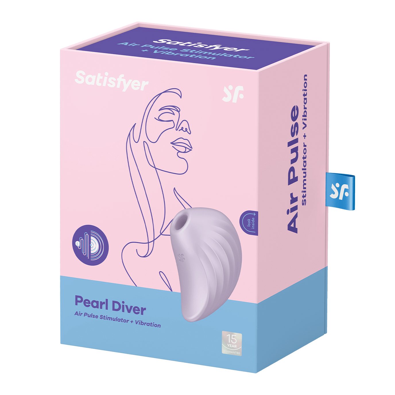 Satisfyer Auflege-Vibrator Satisfyer "Pearl Diver", wasserdicht, Druckwellenvibrator, flieder (1-tlg) 9,5cm