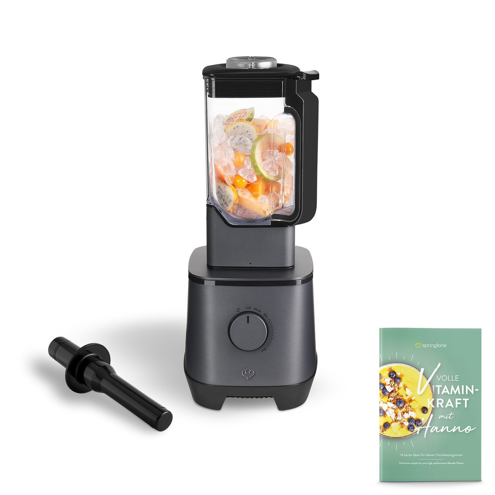 Springlane Настольные миксеры Hochleistungsmixer Hanno - Mixer für Smoothiesи больше, 2000 W, 6-Klingen, 2,5L Behälter mit Selbstreinigungsfunktion