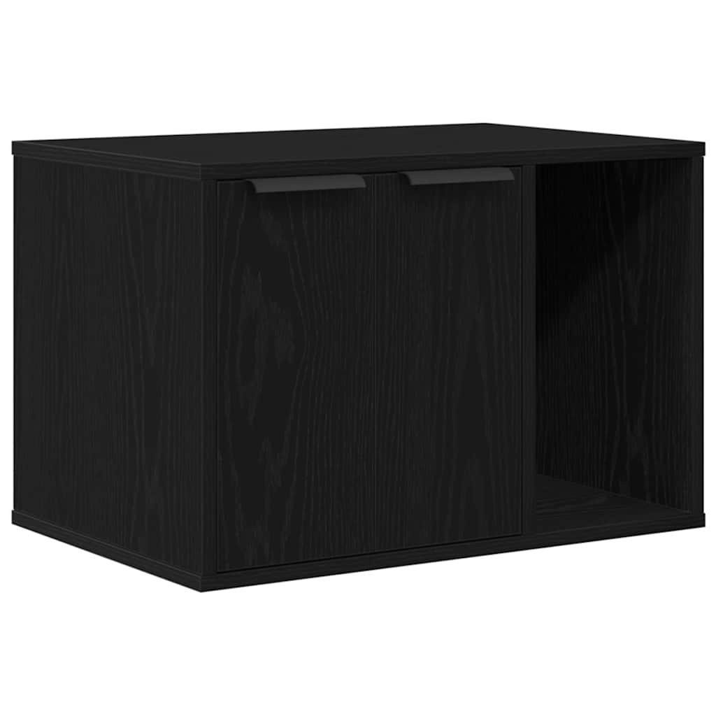 vidaXL Katzenhaus, Katzentoilettengehäuse Schwarze Eiche 60 x 40 x 40 cm Holzwerkstoff
