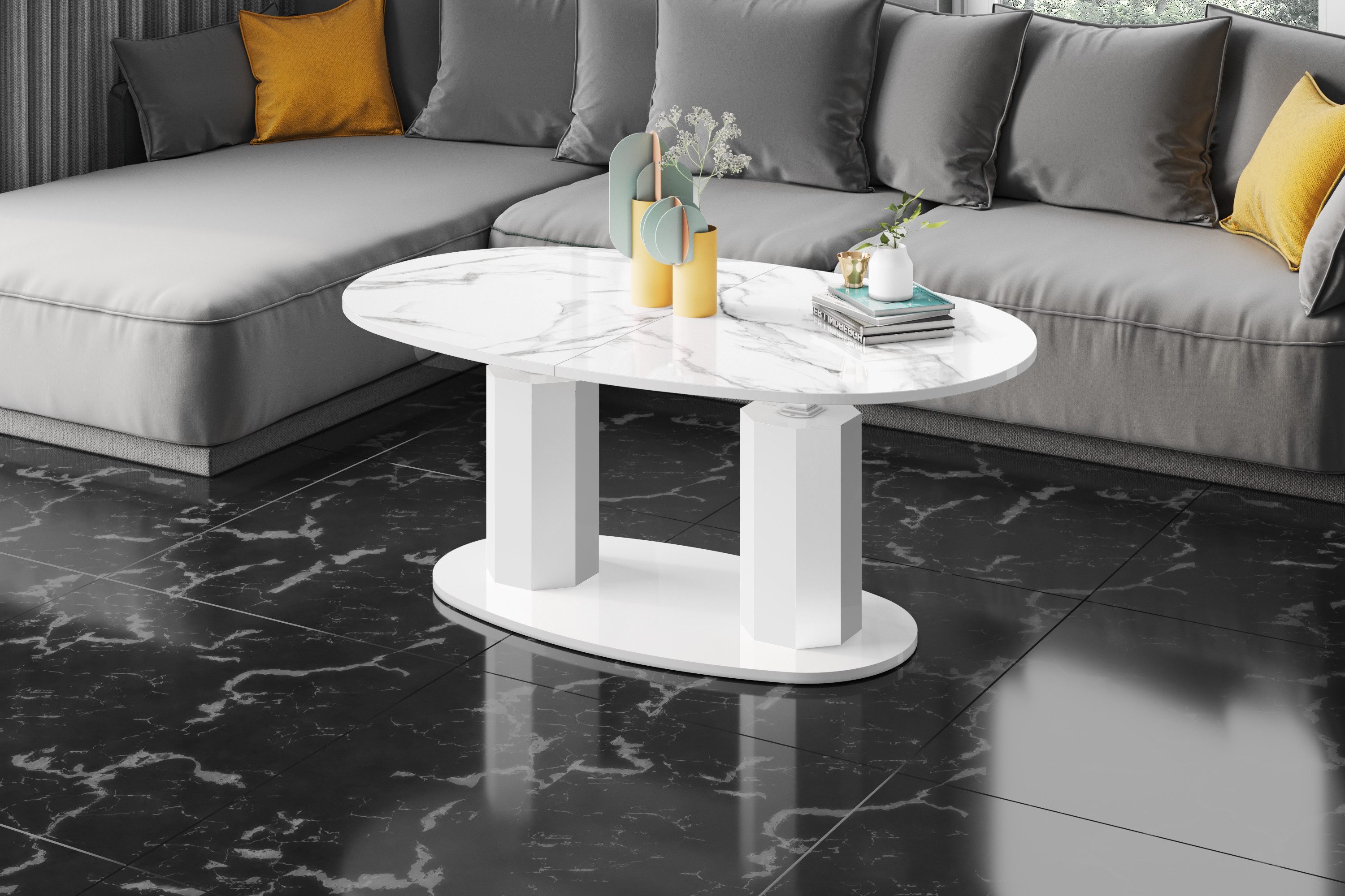designimpex Couchtisch Design HBL-111 stufenlos höhenverstellbar günstig online kaufen