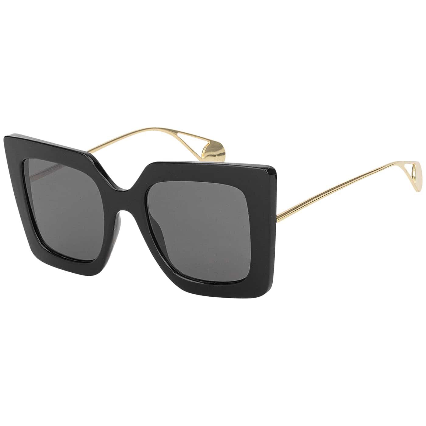 Retrosonnenbrille Damen Eyewear BEZLIT (1-St) Designer Rundglas oder Schwarz-Gold mit Schwarzen Violetten Sonnenbrille Linsen