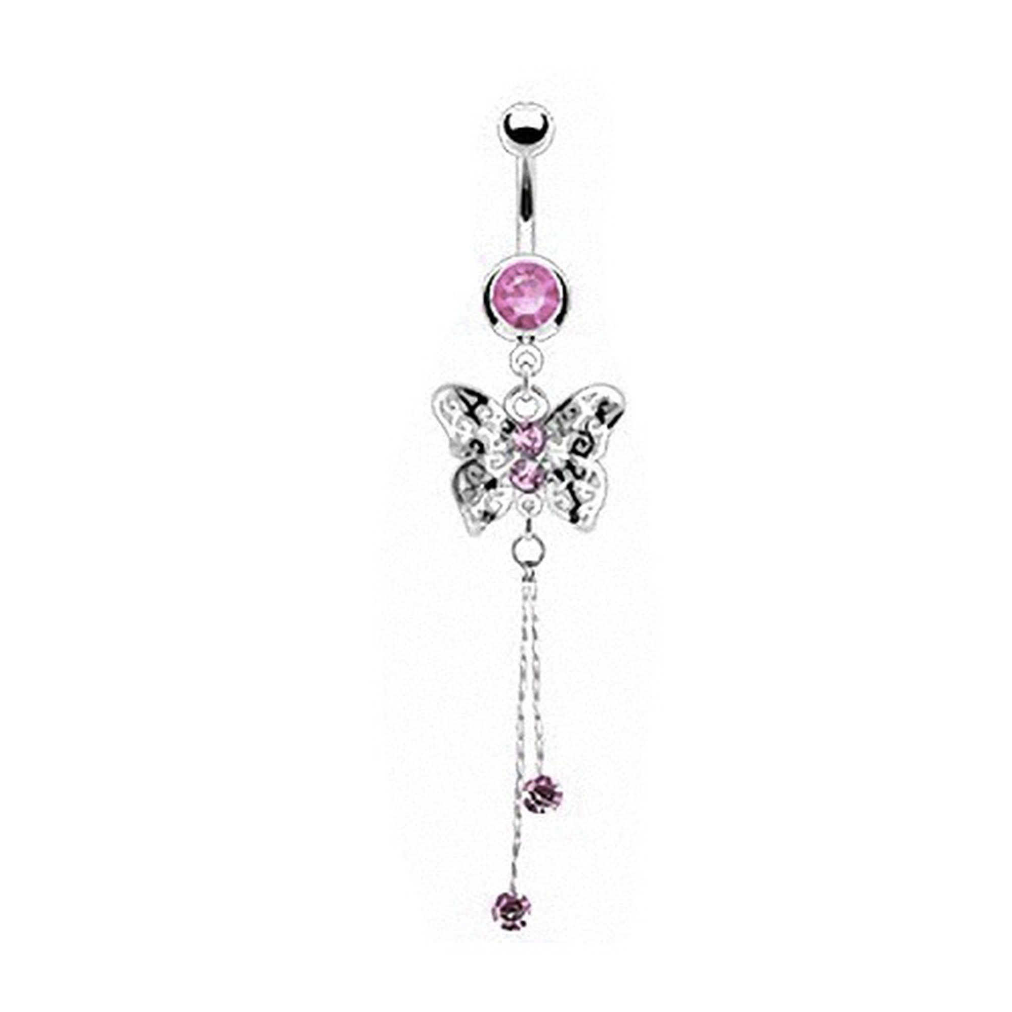 Taffstyle Bauchnabelpiercing Piercing Schmetterling mit Kristall, günstig online kaufen