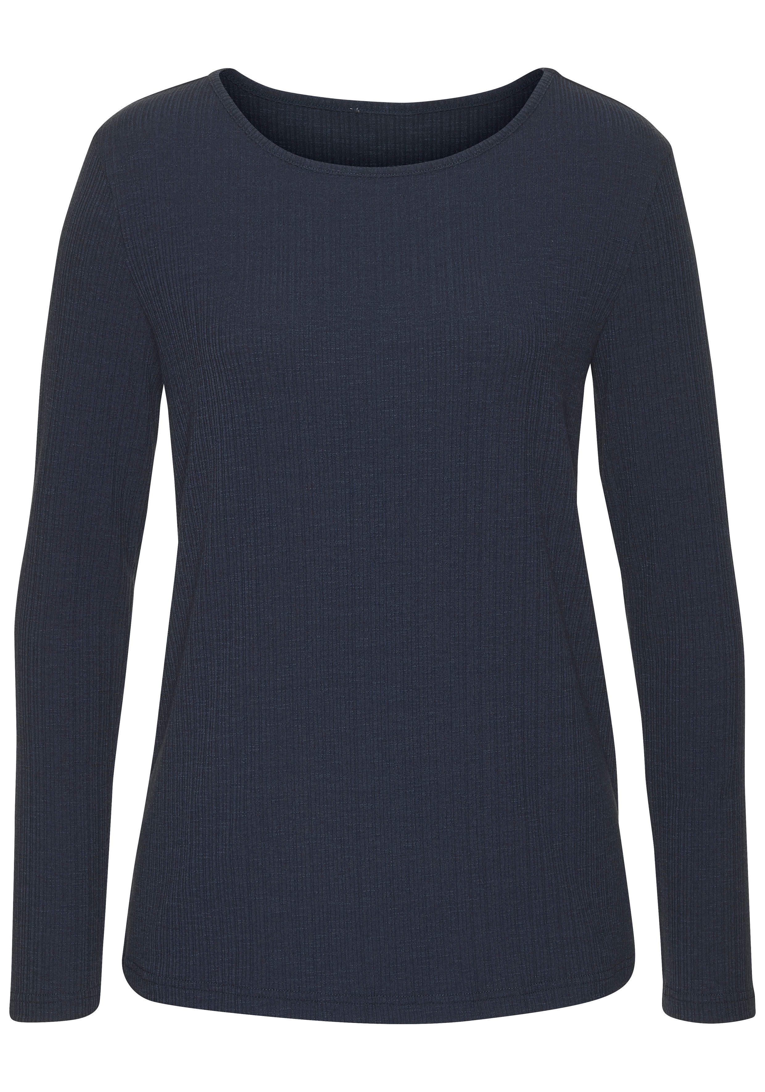 Vivance by Lascana Langarmshirt mit Rippstruktur (2er-Pack) aus weichfließender Qualität mit Viskose – Bild 5 von 5