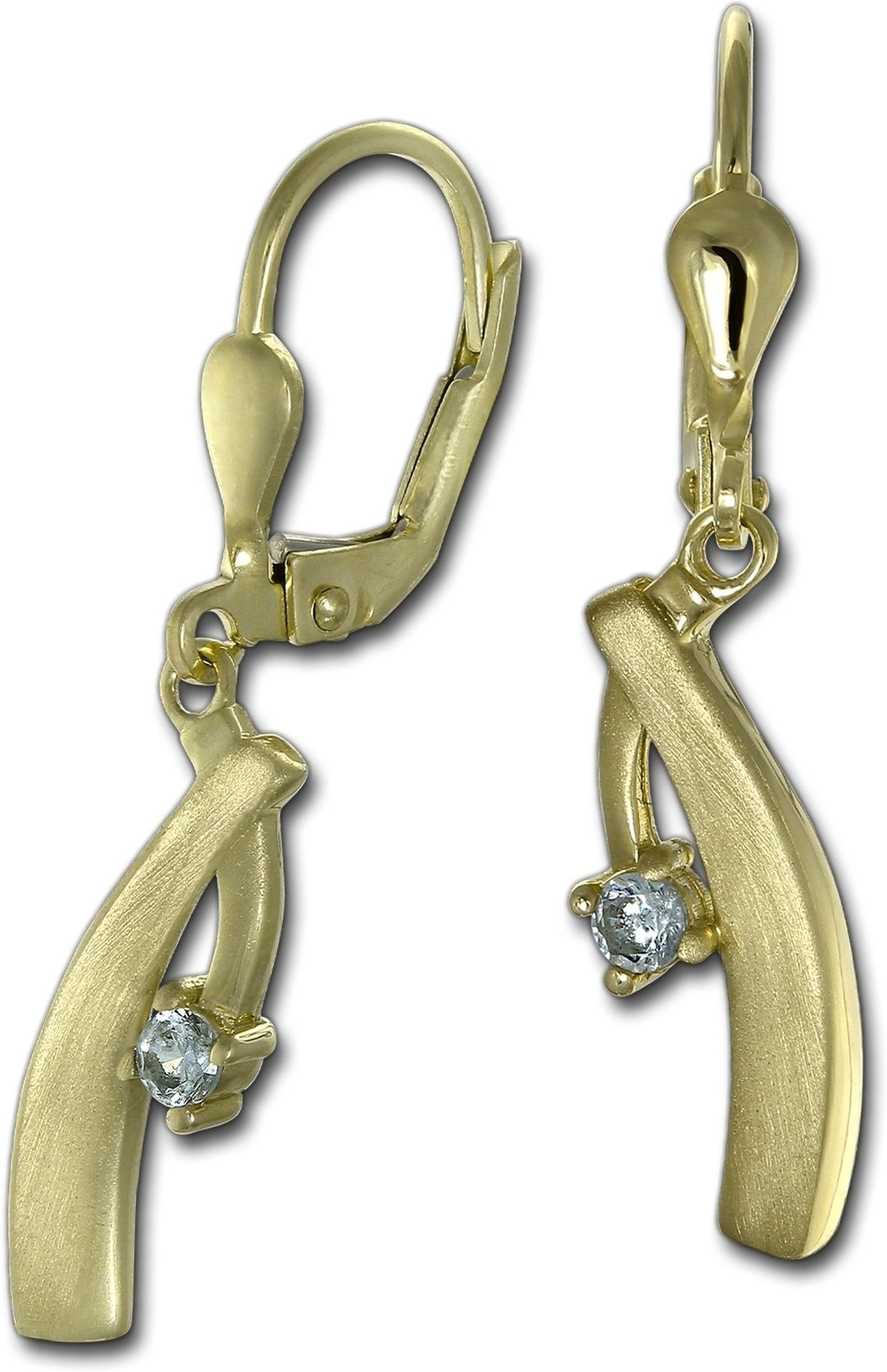Paar Ohrhänger GoldDream Ohrhänger Elegance Zirkonia
