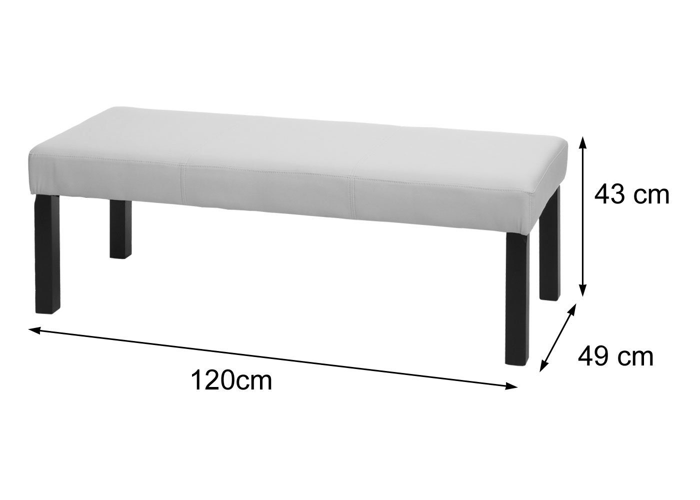 MCW Stabile modernes Design, braun M37S, Sitzbank beige Sitzfläche, Füße | Gepolsterte