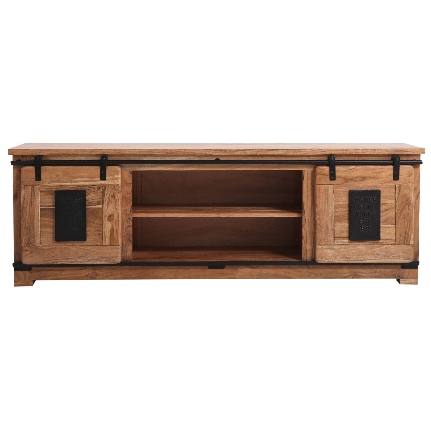 Marrakesch Orient & Mediterran Interior Lowboard Industrial TV-Lowboard ABCDE edel aus Akazienholz Möbel massiv 180 cm (1 St), Handarbeit
