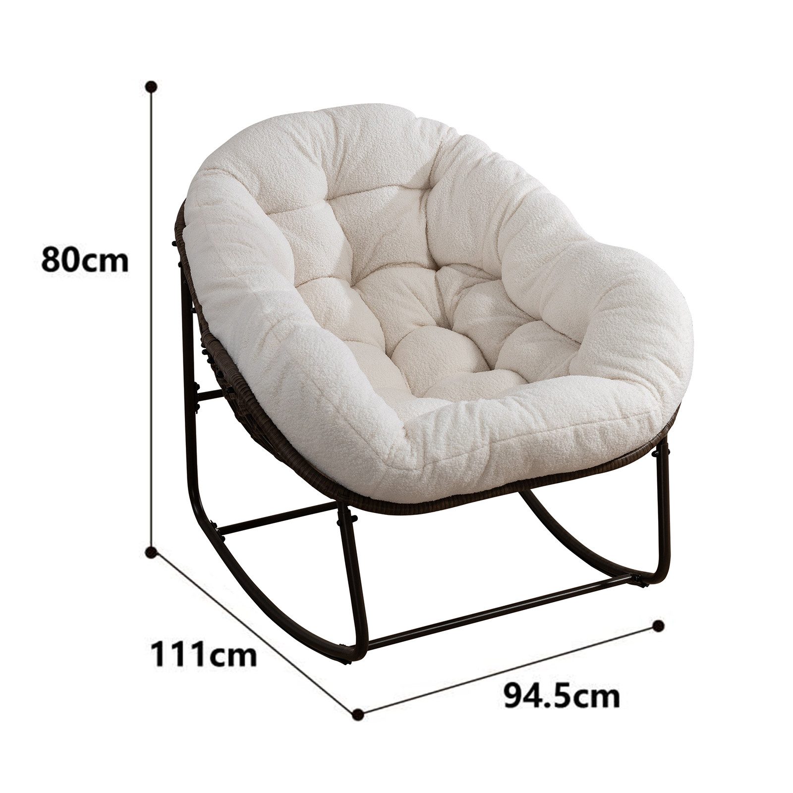 Yorbay Schaukelsessel Wohnzimmer, Rattanstuhl (mit Metallgestell günstig online kaufen