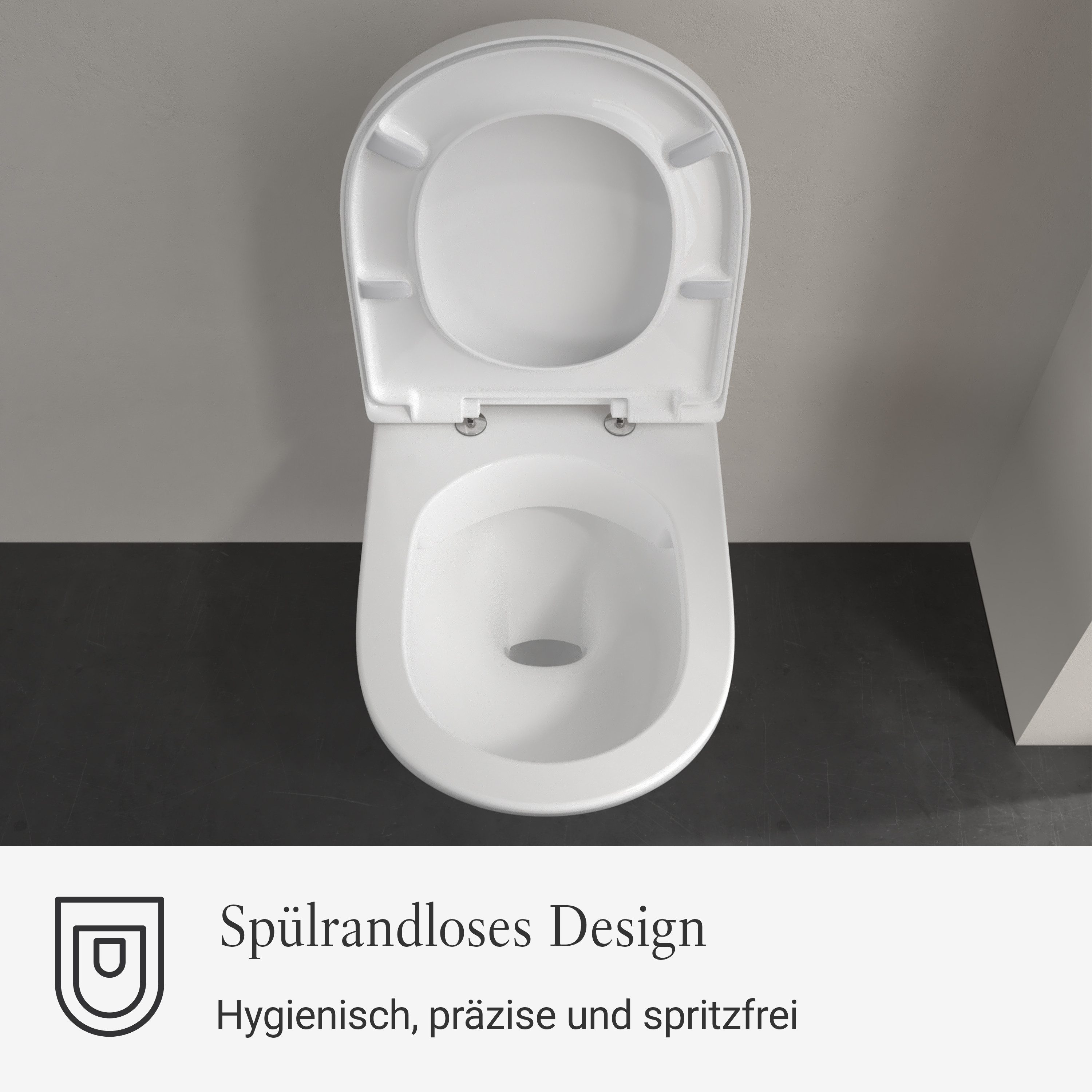 Villeroy & Boch Tiefspül-WC O.novo, wandhängendes WC- Set mit WC-Sitz, spülrandlos, Weiß Alpin