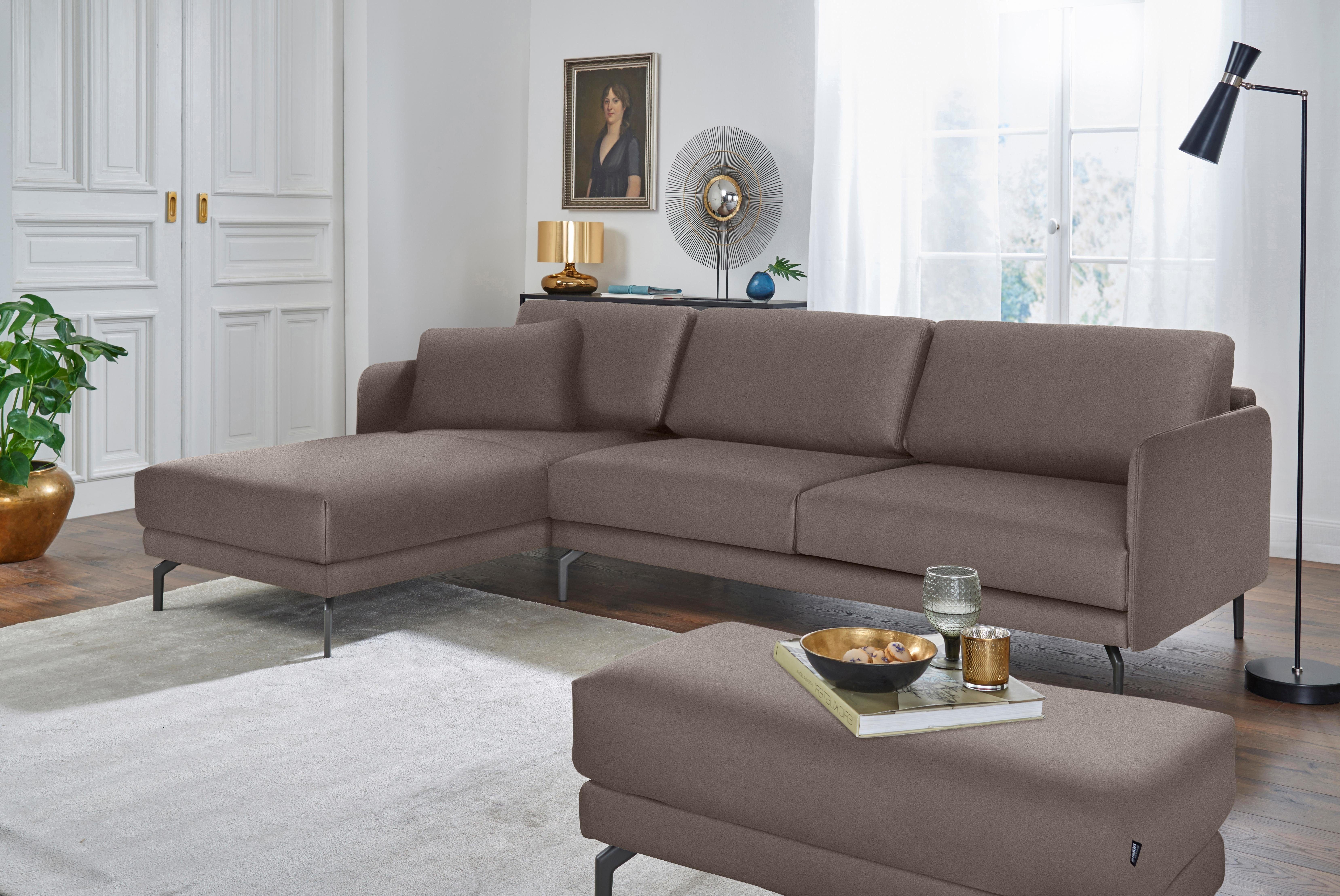 hülsta sofa Ecksofa hs.450, sehr Alugussfüße Armlehne in 234 umbragrau cm, Breite schmal