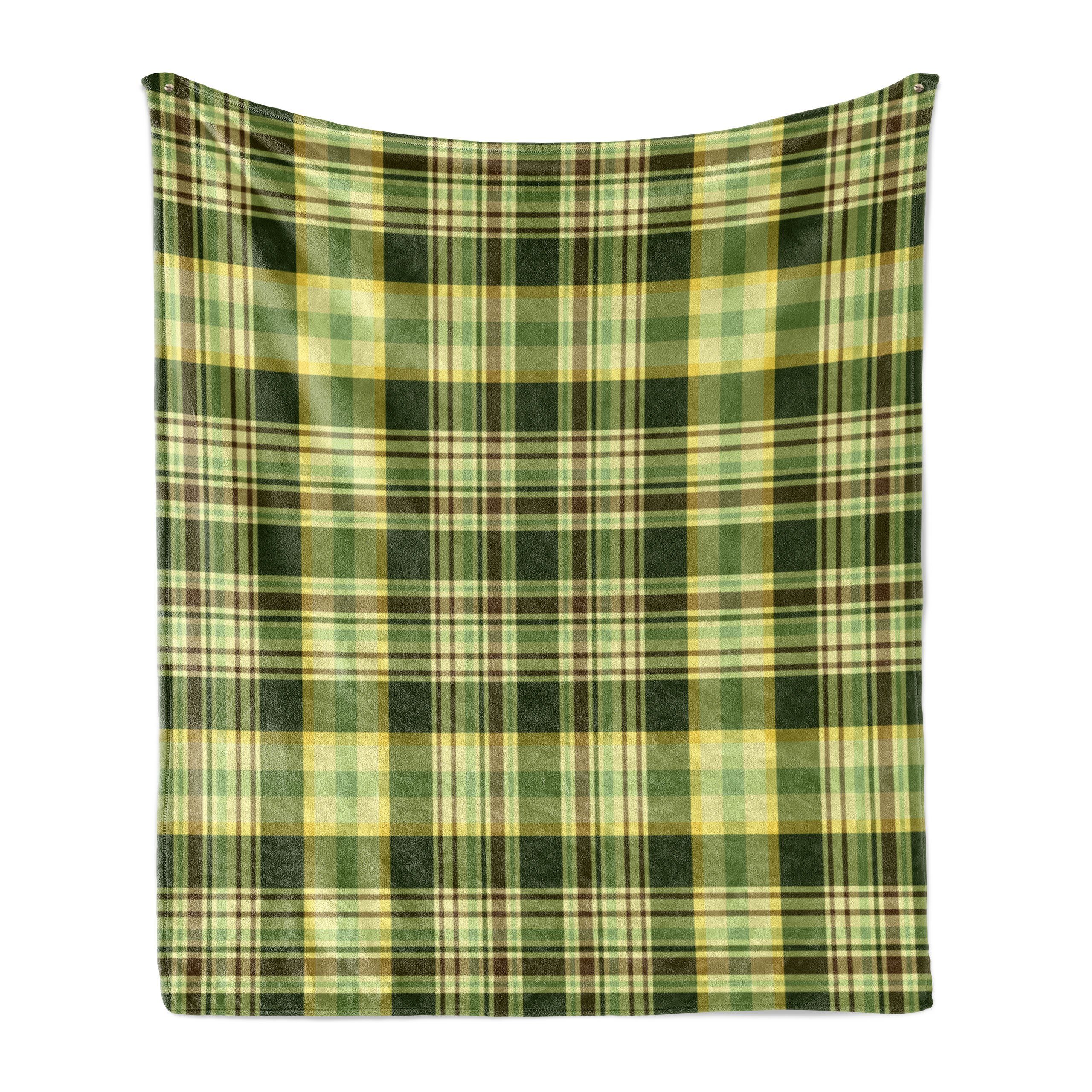 Wohndecke Gemütlicher Plüsch für den Innen- und Außenbereich, Abakuhaus, olivgrün Scottish Quilt