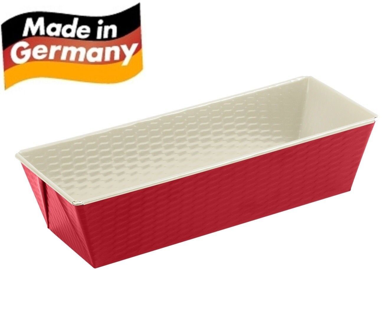 Fisko Kastenform Keramik Backform Brotbackform Königskuchenform 754130 rot 30 cm, Made in Germany mit Kermaik-Beschichtung