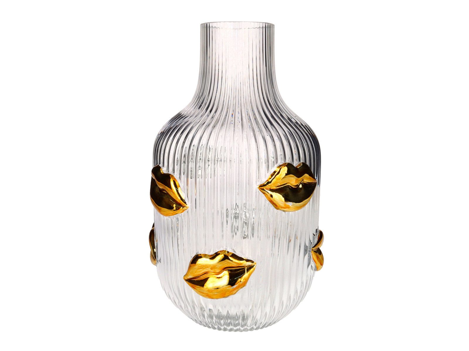 Giftcompany Dekovase L'amour Vase Lippen Gold transparent 30cm (Vasen)