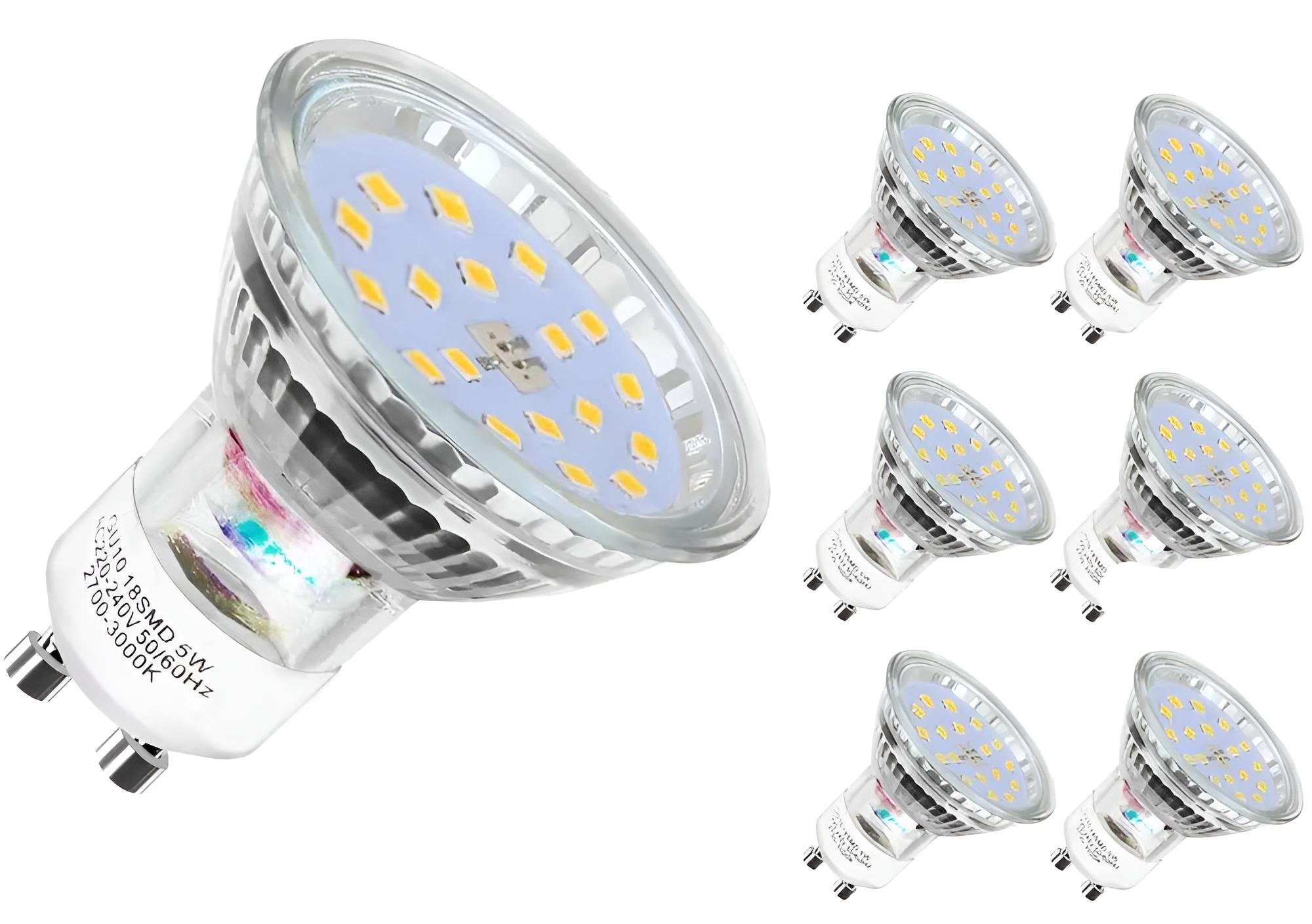 fest Warmweiß, Diyarts Helles, Energieeffizient LED mit GU10, integriert, stabilem Flimmerfrei, Glaslörper, Deckenspots, LED