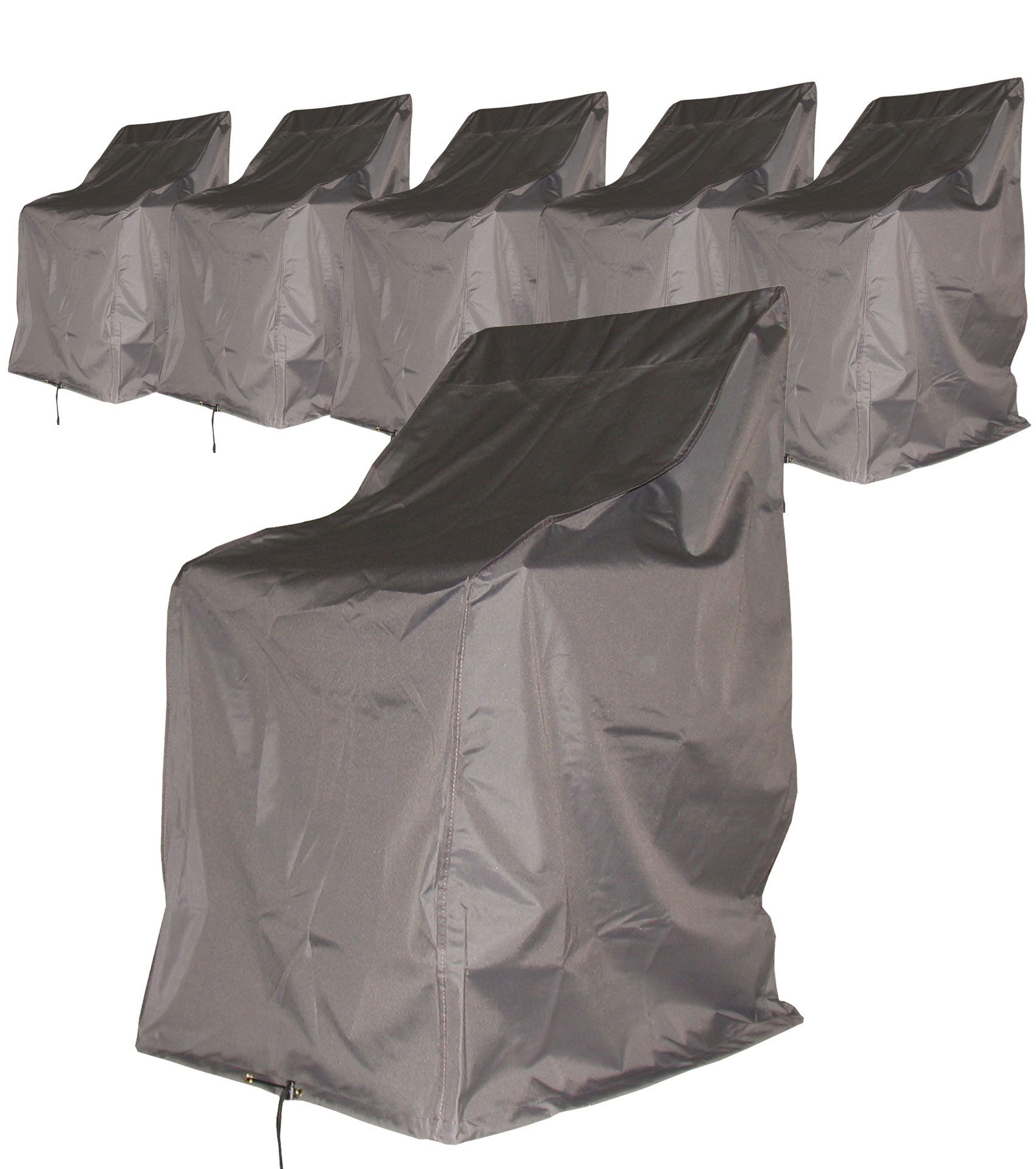 Quick Star Gartenmöbel-Schutzhülle 6 Stück Hochlehner- und Stapelstuhlhülle (6-St), 280g Polyester / PVC beschichtet