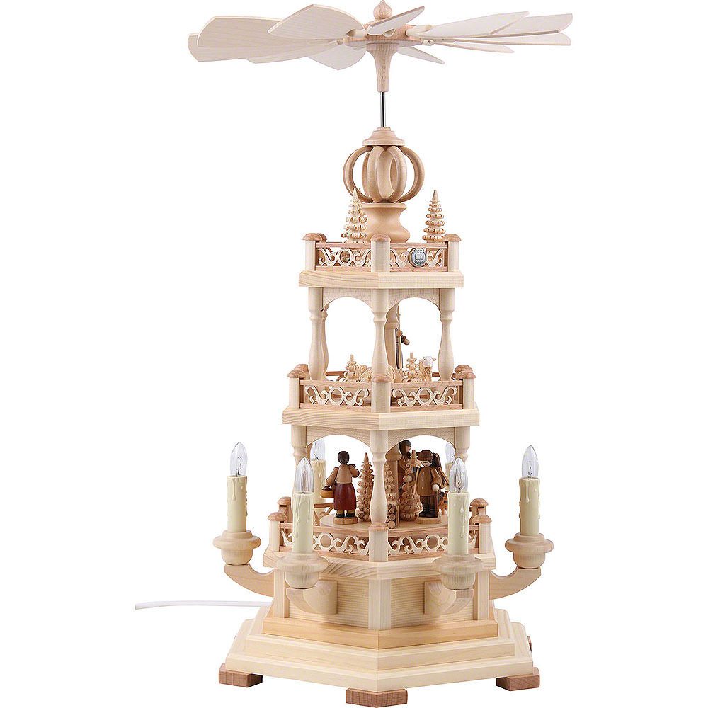 Müller Kleinkunst GmbH Seiffen Weihnachtspyramide 3-stöckige Pyramide Waldmotiv (50cm) von Müller Kleinkunst