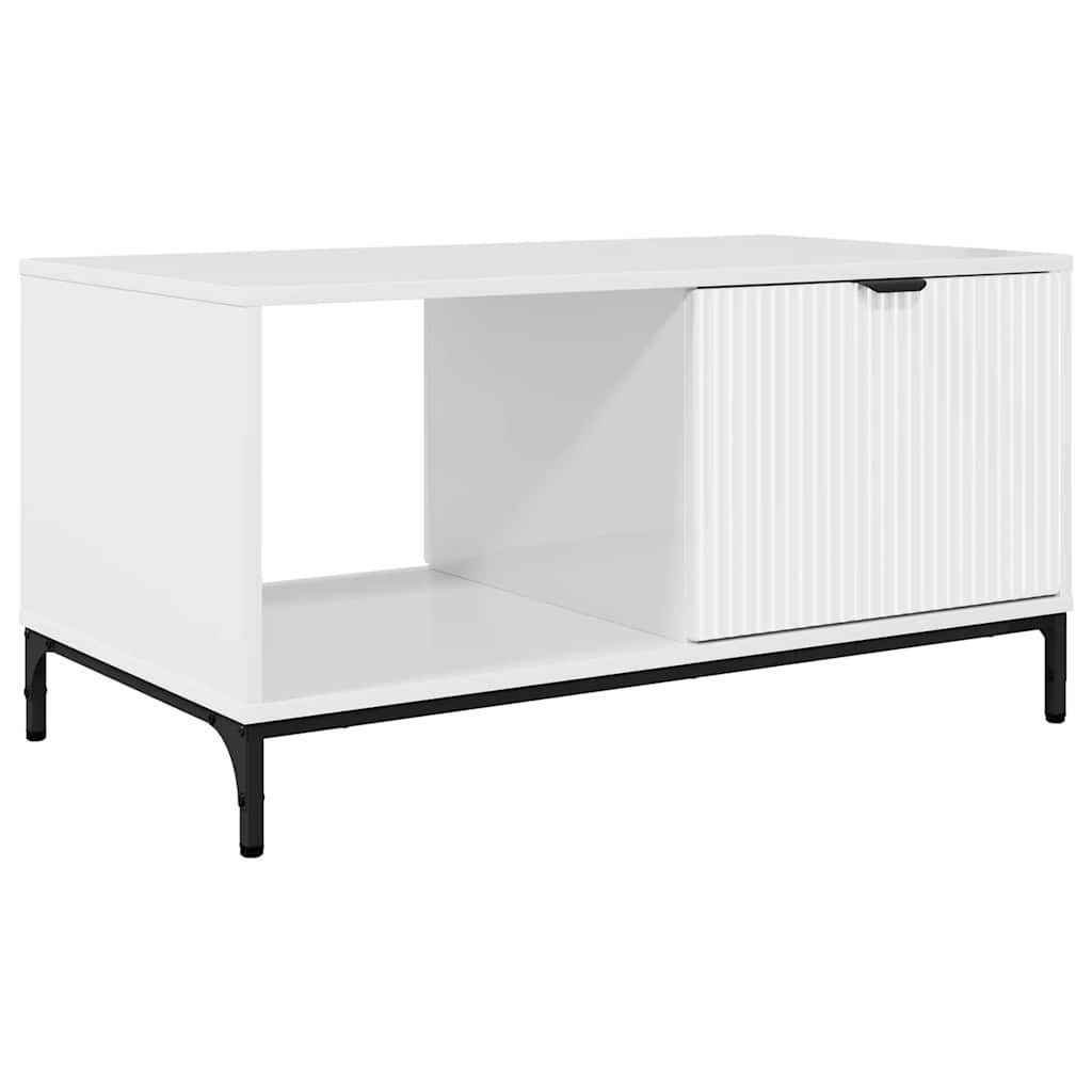 vidaXL Couchtisch Couchtisch Hochglanz-Weiß 90 x 49 x 46 cm Holzwerkstoff