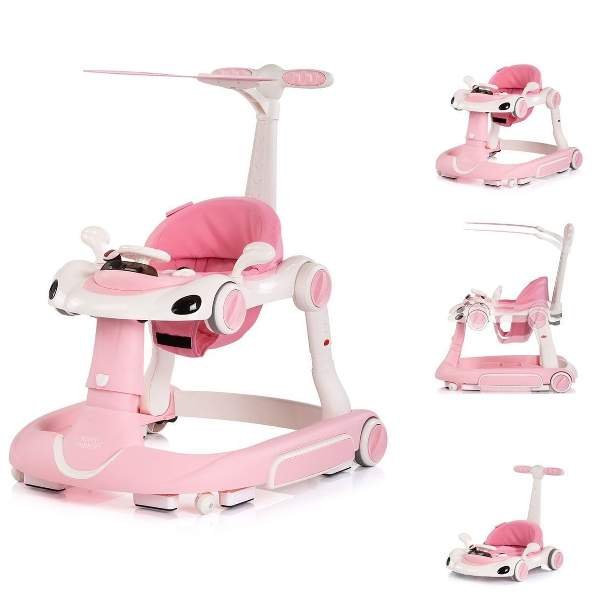 Chipolino Lauflernhilfe Lauflernhilfe Happy Walker, 5 in 1 Schaukelfunktion Musik Lichter Räder