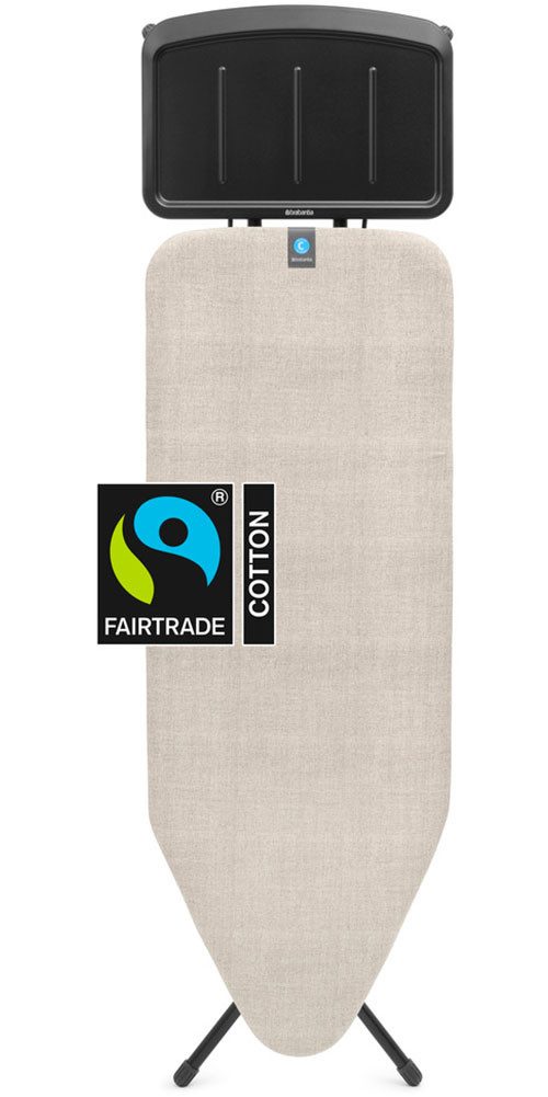 Brabantia Bügelbrett Bügeltisch C, 124 x 45 cm, Dst-Ablage Solide, Bügelfläche 124x45 cm, Fairtrade-zertifiziert