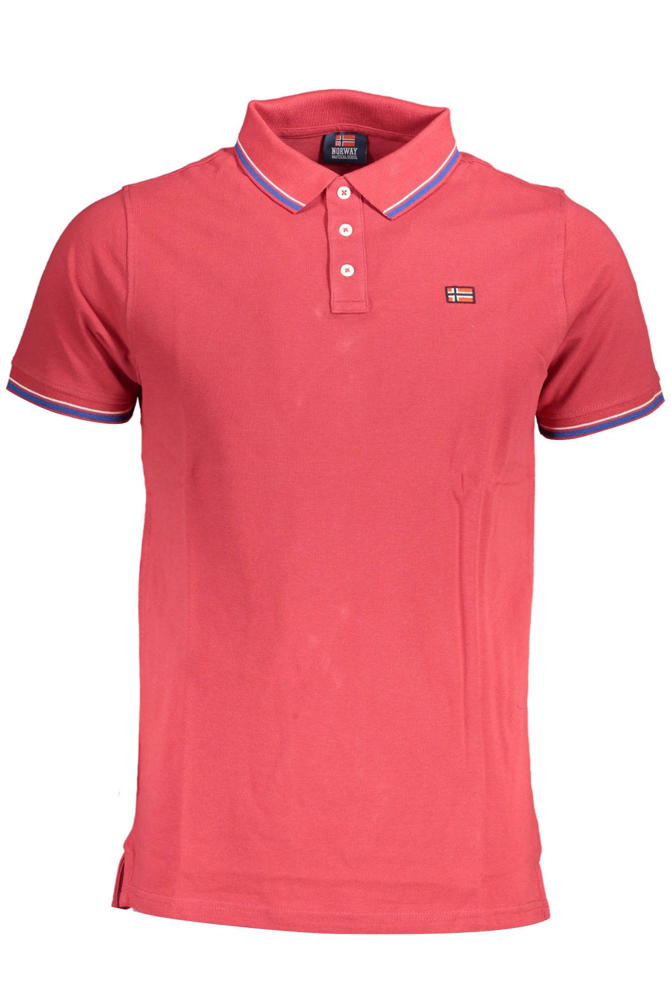 NORWAY 1963 Poloshirt Herren Kurzarm-Poloshirt Rot mit Kontrastdetails