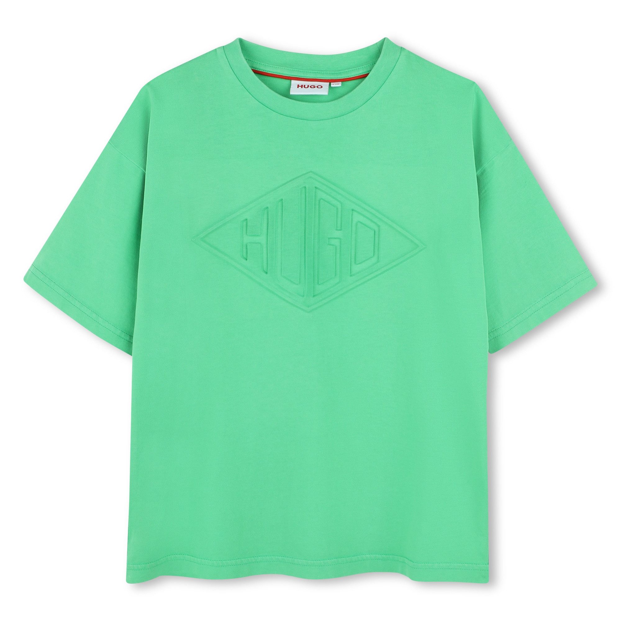 HUGO Kids T-Shirt HUGO Kids T-Shirt grün mit eingestanztem Logo und 3D-Effekt
