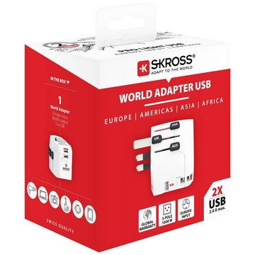 SKROSS Weltreiseadapter World Adapter Pro Light USB Reiseadapter